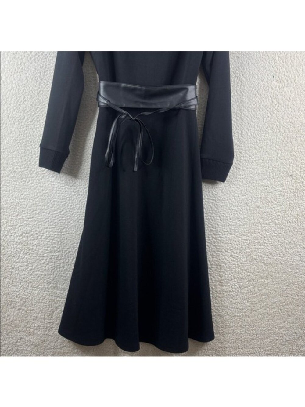 NWT Mark & James Badgley Mischka Womens Odilia Black Knit Midi Dress XS XSMALL - Picture 7 of 13